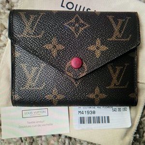 Authentic Louis Vuitton Victorine Wallet - Monogram and pink